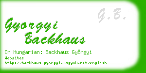 gyorgyi backhaus business card
