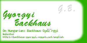 gyorgyi backhaus business card